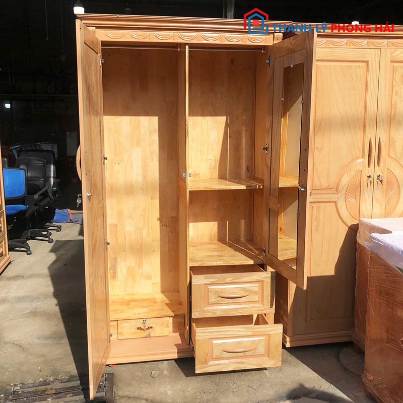 tu-quan-ao-go-soi-1m2-moi-99-2 Thanh Lý Tủ Quần Áo Gỗ Sồi 1m2 Mới 99%