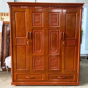 Tủ Quần Áo Gỗ Tự Nhiên 4 Cánh Mới 99%