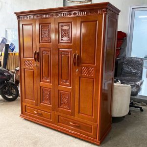 Tủ Quần Áo Gỗ Tự Nhiên 4 Cánh Mới 99%