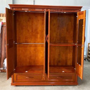 Tủ Quần Áo Gỗ Tự Nhiên 4 Cánh Mới 99%