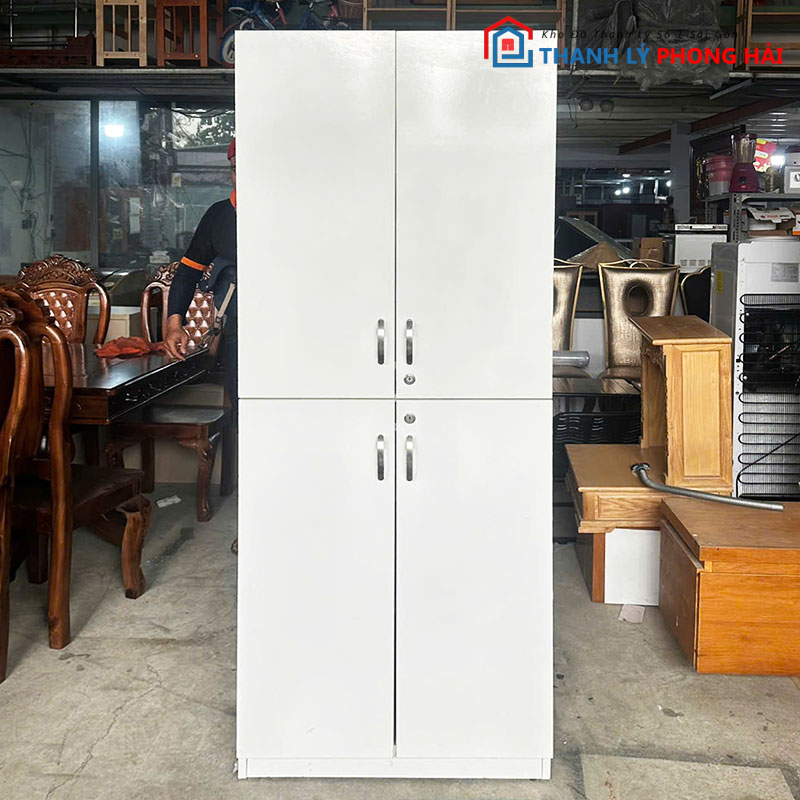 tu-trung-bay-4-canh-1m75-mau-trang-cu-1 Tủ Trưng Bày 4 Cánh 1m75 Màu Trắng Cũ