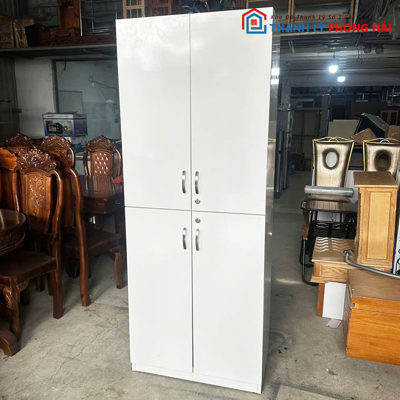 tu-trung-bay-4-canh-1m75-mau-trang-cu-2 Tủ Trưng Bày 4 Cánh 1m75 Màu Trắng Cũ