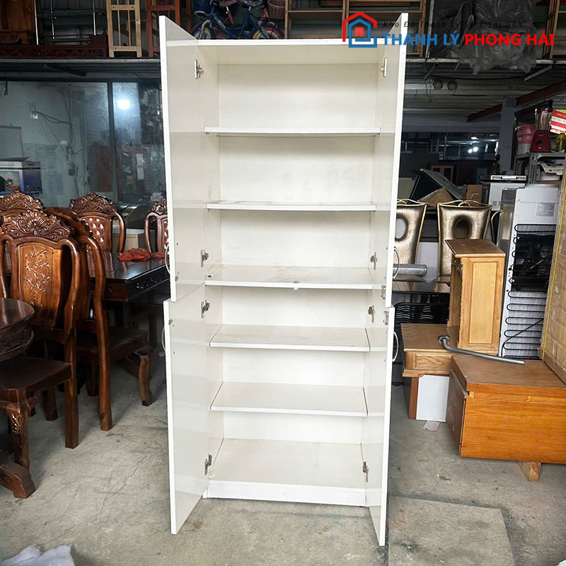 tu-trung-bay-4-canh-1m75-mau-trang-cu-3 Tủ Trưng Bày 4 Cánh 1m75 Màu Trắng Cũ