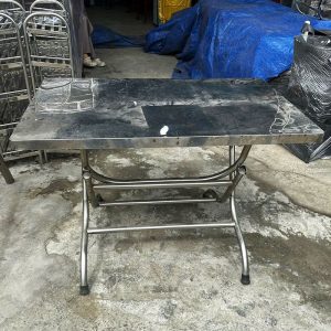 Bàn Ăn Inox Cũ 1m1 Gấp Gọn
