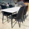 Bàn Ăn Mặt Đá 1m6 Kèm 4 Ghế Da Cũ