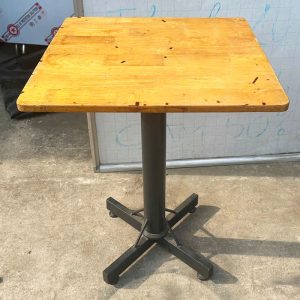 Bàn Cafe 57cm Chân Sắt Chữ X Mặt Gỗ Cũ