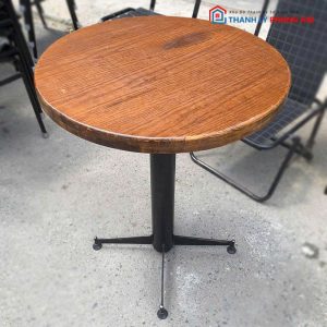 Bàn Cafe Mặt Gỗ 60cm Chân Sắt Cũ (Nhiều Mẫu)