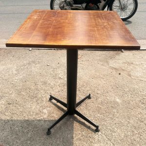 Bàn Cafe Mặt Gỗ 60cm Chân Sắt Cũ