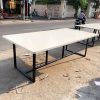 Bàn Họp Chân Sắt 2m46 Mặt Gỗ Cũ