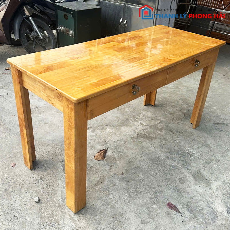 ban-lam-viec-go-1m-co-2-ngan-keo-cu-2 Bàn Làm Việc Gỗ 1m4 Có 2 Ngăn Kéo Cũ