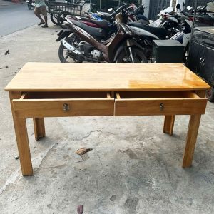 Bàn Làm Việc Gỗ 1m Có 2 Ngăn Kéo Cũ