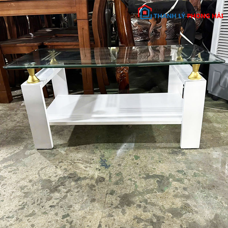 ban-sofa-mat-kinh-chan-go-2-tang-cu-2 Bàn Sofa Mặt Kính Chân Gỗ 2 Tầng Cũ