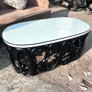 Bàn Sofa Mặt Kính Chân Hoa Văn 1m2 Cũ