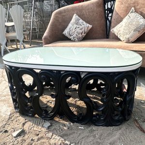 Bàn Sofa Mặt Kính Chân Hoa Văn 1m2 Cũ