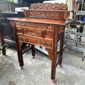 Bàn Thờ 2 Tầng Gỗ Tràm 1m27 Màu Nhớt Mới 99%