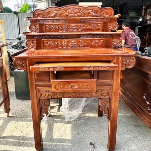 Bàn Thờ Gỗ Tràm 3 Tầng 1m27 Đẹp Tinh Xảo Mới 99%