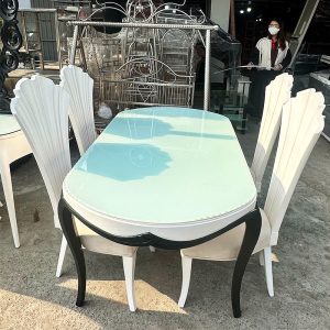 Bộ Bàn Ăn Kiểu Hoàng Gia 1m6 Sang Trọng Cũ