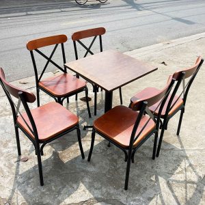 Bộ Bàn Ghế Cafe Kiểu Ghế Lưng Chéo (Nhiều Mẫu)