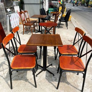 Bộ Bàn Ghế Cafe Kiểu Ghế Lưng Chéo (Nhiều Mẫu)