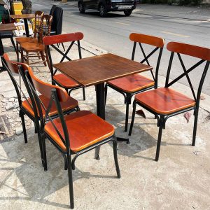 Bộ Bàn Ghế Cafe Kiểu Ghế Lưng Chéo (Nhiều Mẫu)