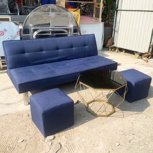 Bộ Sofa Bed Kèm Bàn Kim Cương Và 2 Đôn Cũ
