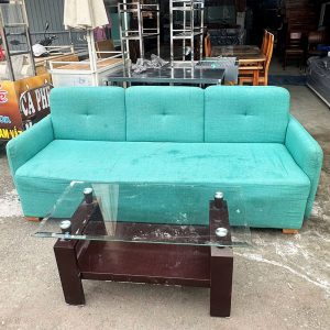 Bộ Sofa Bọc Vải 2m1 Kèm Bàn Kính Cũ