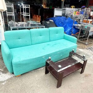 Bộ Sofa Bọc Vải 2m1 Kèm Bàn Kính Cũ