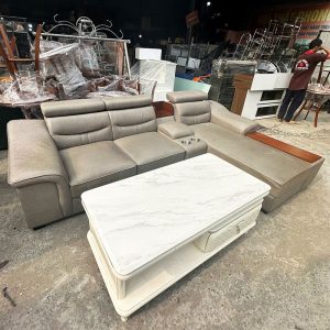 Bộ Sofa Góc L 2m85 Sang Trọng Kèm Bàn Mặt Đá Cũ