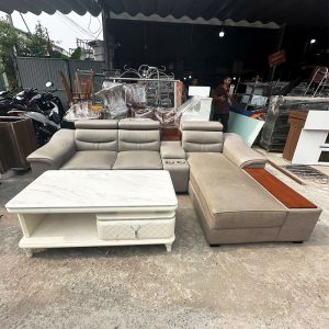 Bộ Sofa Góc L 2m85 Sang Trọng Kèm Bàn Mặt Đá Cũ