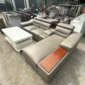 Bộ Sofa Góc L 2m85 Sang Trọng Kèm Bàn Mặt Đá Cũ