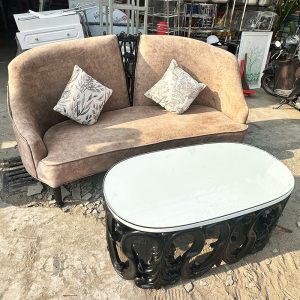 Bộ Sofa Nhung Kèm Bàn 1m9 Độc Đáo Cũ