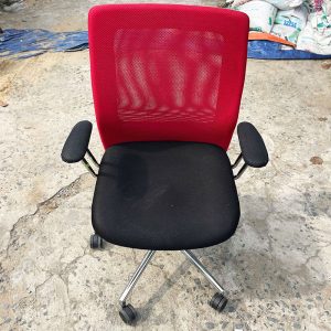 Ghế Xoay Văn Phòng Lưng Lưới Đỏ Tay Chữ T Cũ