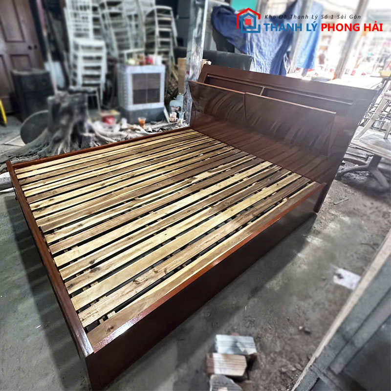 giuong-go-1m6-dau-giuong-co-hoc-cu-1 Giường Ngủ Gỗ 1m6 Đầu Giường Có Hộc Cũ