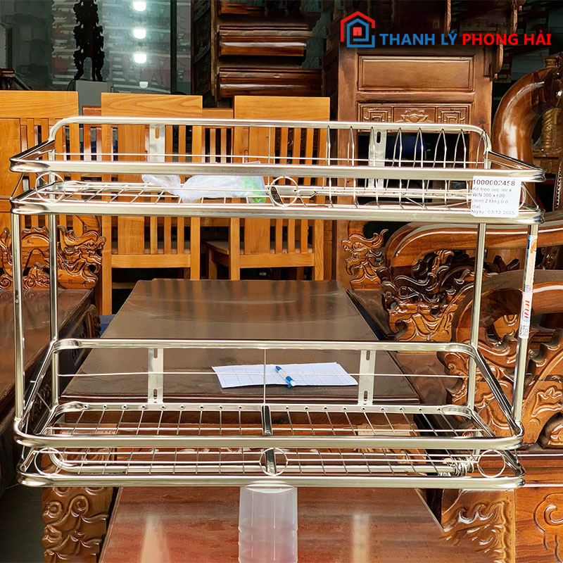 ke-ong-treo-2-tang-60cm Kệ Ống Treo 2 Tầng 60cm Có Ngăn Gác Đĩa Mới 99%