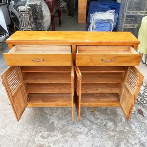 Tủ Giày Dép 1m4 Nhiều Ngăn Gỗ Tự Nhiên Mới 99%