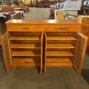 Tủ Giày Dép 1m4 Nhiều Ngăn Gỗ Tự Nhiên Mới 99%