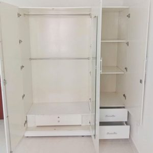 Tủ Quần Áo 3 Cánh 1m6 Màu Trắng Phối Hồng Cũ