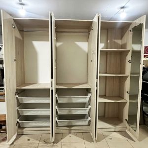 Tủ Quần Áo 6 Cánh Gỗ MDF 2m24 Cũ