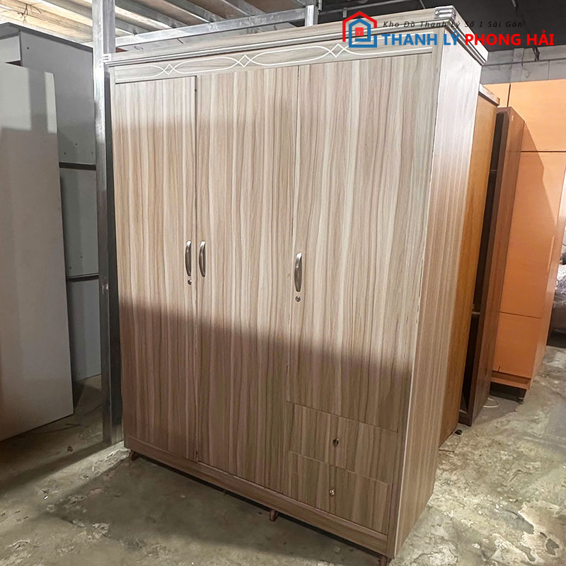 tu-quan-ao-go-cong-nghiep-3-canh-1m55-cu-1 Tủ Quần Áo Gỗ Công Nghiệp 3 Cánh 1m55 Cũ