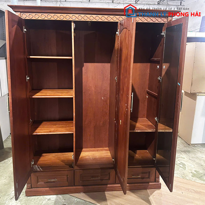 tu-quan-ao-go-tn-1m7-3-canh-cu-2 Tủ Quần Áo Gỗ TN 1m7 3 Cánh Cũ