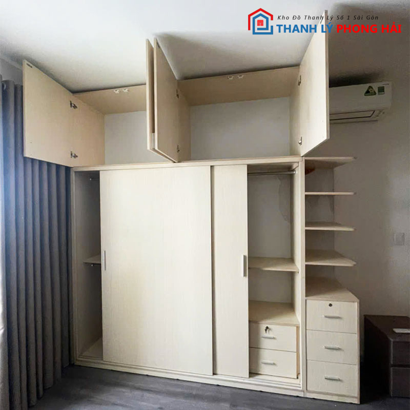 tu-quan-ao-kich-tran-go-mdf-2m-cu-1 Tủ Quần Áo Kịch Trần Gỗ MDF 2m2 Cũ