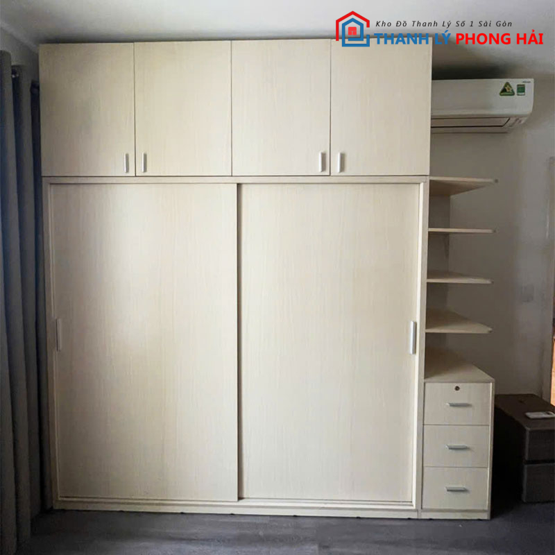 tu-quan-ao-kich-tran-go-mdf-2m-cu-2 Tủ Quần Áo Kịch Trần Gỗ MDF 2m2 Cũ