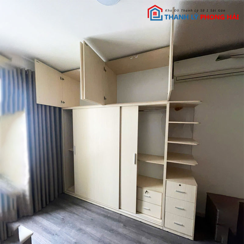 tu-quan-ao-kich-tran-go-mdf-2m-cu-4 Tủ Quần Áo Kịch Trần Gỗ MDF 2m2 Cũ