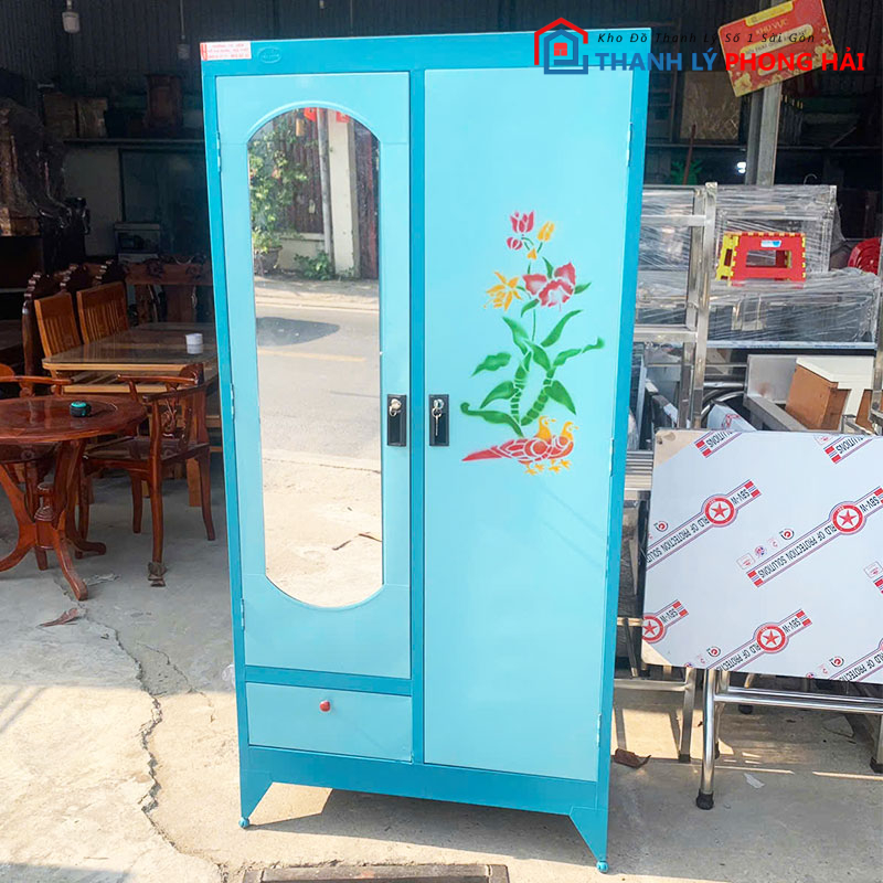 tu-sat-2-canh-co-guong-85cm-cu-1 Tủ Sắt 2 Cánh Có Gương 85cm Cũ (Nhiều Màu)
