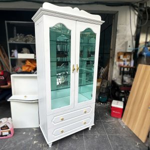 Tủ Trưng Bày Kiểu Cổ Điển Cánh Kính 84cm Cũ