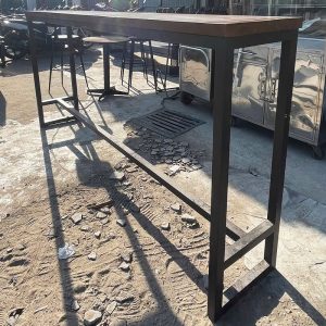 Bàn Bar Cao Mặt Gỗ Chân Sắt 2m35 Cũ