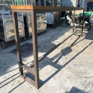 Bàn Bar Cao Mặt Gỗ Chân Sắt 2m35 Cũ