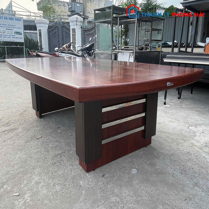 ban-hop-go-2m35-kieu-co-dien-cu-2 Bàn Họp Gỗ 2m35 Kiểu Cổ Điển Cũ