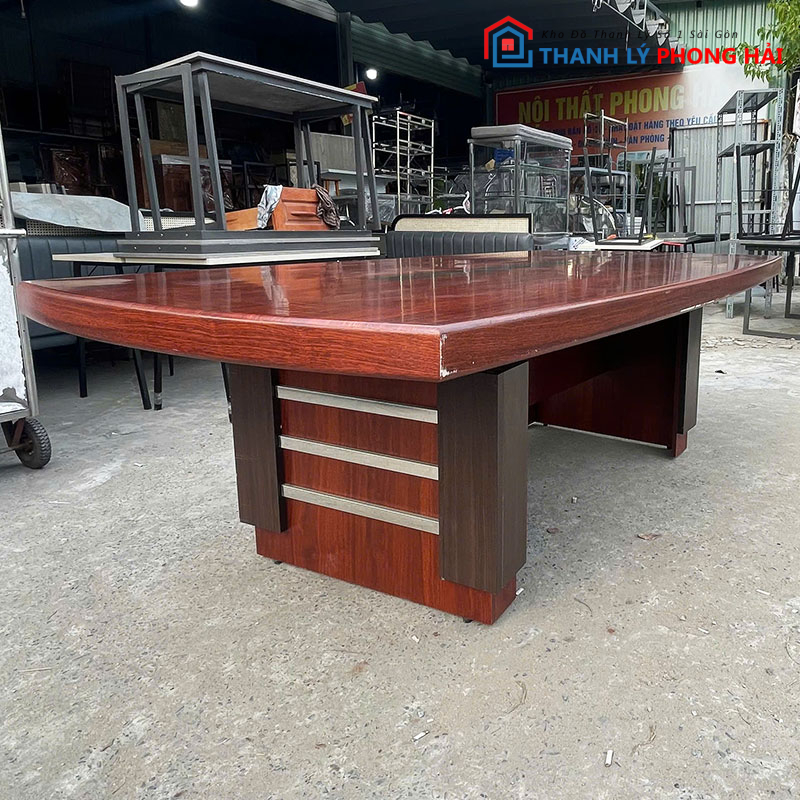 ban-hop-go-2m35-kieu-co-dien-cu-3 Bàn Họp Gỗ 2m35 Kiểu Cổ Điển Cũ