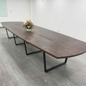 Bàn Họp Mặt Gỗ Chân Sắt 4m4 Cũ